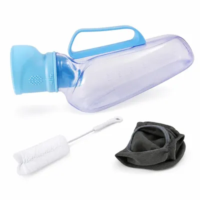 Produktbild von Herren Urinflasche mit Deckel, 1200ml Bettpfanne Urinbehälter mit Griff, wiederverwendbare Urinflasche für Senioren, Pflegebedürftige & unterwegs
