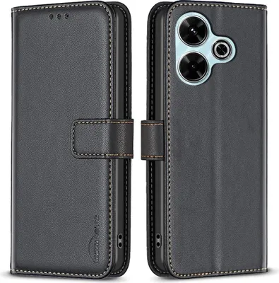 Produktbild von Xiaomi Redmi 13 / Poco M6 4G Hülle - BINFEN Klapphülle - Schwarz