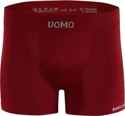 Produktbild von Sesto Senso Herren boxershorts SOLAR nahtlose Unterwäsche flexibel Männer Stretch - Burgund - L/XL