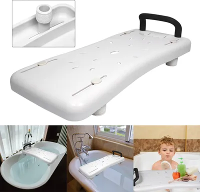 Produktbild von XMTECH Badewannensitz Badewannenbrett Sitzbrett für Badewanne, Brett für Badewanne, Stuhl für Badezimmer,Badehilfe Einstiegs Hilfe Sitzbrett, mit Schwarz Haltegriff