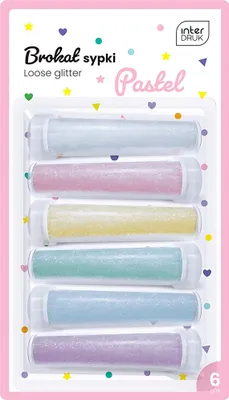 Produktbild von Interdruk Loser Glitter/Glitzer 6x7g Pastellfarben