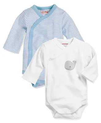 Produktbild von Playshoes Unisex Baby Wickel-body 1/1-arm 2er Pack Wal, Bleu, 62