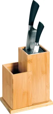 Produktbild von KESPER bambusový blok na nože s plastovými štetinami - 18,5 x 12,7 x 24 cm - vrátane prídavnej priehradky na kuchynské náradie - model 58025
