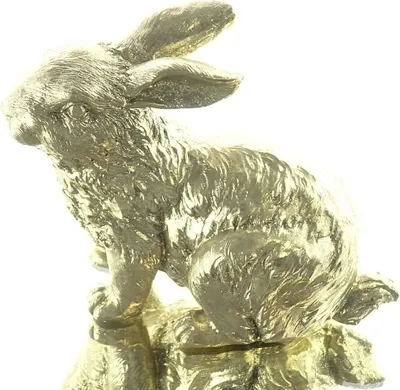 Produktbild von SCHEULEN Oster-Deko Hase Aladin sitzend antik-goldfarben 15 cm - Polyresin