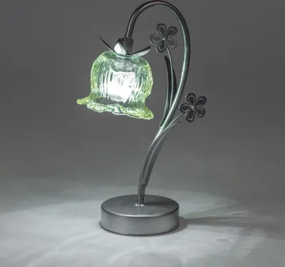 Produktbild von LED Lampe Blume H. 30cm grün mit Timer aus Metall + Glas Formano F25