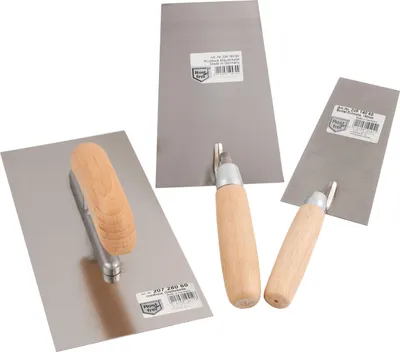 Produktbild von Jung Henkelmann Kellen-Set mit Holzheft Putzkelle Glättekelle Maurerkelle Stahl