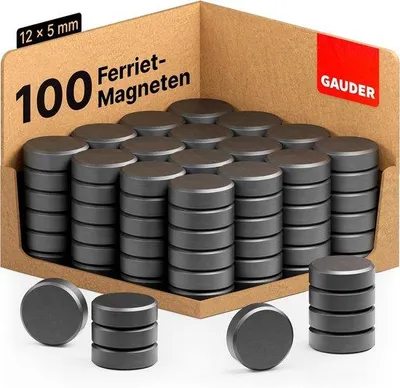 Produktbild von Magneten-Set - 100 Stück - Flache Scheibenmagnete - 12 x 5 mm