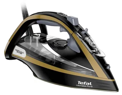 Obrázok produktu pre Tefal FV9865E0, Suché aj parné žehlenie, Žehliaca plocha Durilium Autoclean, 250 g/min, Čierna, Zlato, 60 g/min, 0,35 L