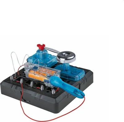 A close-up shot of an electronic building kit on a white background.