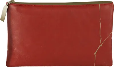 Produktbild von Clairefontaine Schlampermäppchen aus Leder 22x1x14cm Rot 115807C