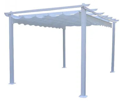 Immagine prodotto di Gazebo pergola da giardino 4x4 con struttura in alluminio bianco e telo in poliestere Nerea