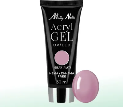 Image de Gel acrylique Polygel Gel de construction pour extensions Gel acrylique Molly Nails Pâte de haricot sans HEMA/DiHEMA 30 ml
