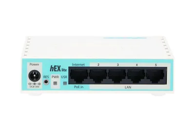 Zdjęcie produktu dla Mikrotik hEX lite, Ethernet WAN, Biały