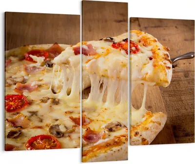 Produktbild von Bild auf Leinwand - Leinwandbild - Pizza Käse Tomaten - 95x80cm - Wand Bild - Wanddeko - Wandbilder - Leinwanddruck - Bilder - Kunstdruck - Wanddekoration - Leinwand bilder - Wandkunst - CB95x80-3784
