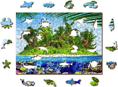 Produktbild von WOODEN CITY Holzpuzzle Exotic Treasure Island 2in1, 200 Teile ECO