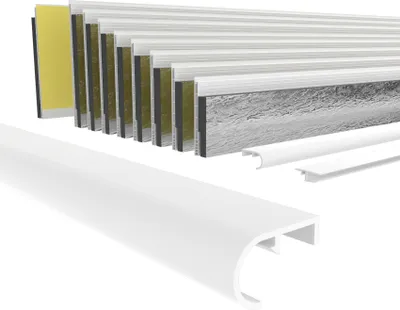 Produktbild von HEXIM PVC Rollladentraverse zum Einführen von Rollladen in Führungsschienen, Länge 1000 - 2000mm, Breite: 42mm, Abrollprofil Führungsschiene Fenster Altbau Renovieren (42mm x 2 Meter)
