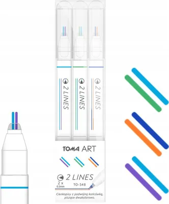 Productafbeelding van Toma Two Lines MIXA fineliner, 3 stuks, 2x0,5mm, TO-348