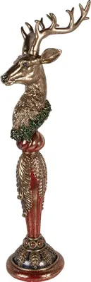 Produktbild von Clayre & Eef Dekorationsfigur Hirsch 24x32x100 cm Goldfarbig Kunststoff