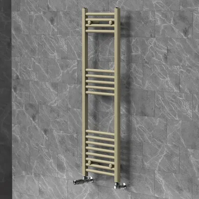 Produktbild von LuxeBath Handtuchheizkörper 400x1200 mm Badheizkörper mit Thermostatventil, Handtuchtrockner Sahara gerade mit Seitenanschluss, Handtuchhalter, Beige