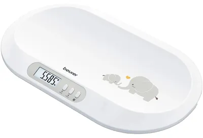 Zdjęcie produktu dla BEURER waga dziecięca b.20kg 5gCzęść Bluet. Tara LCD z taśmą pomiarową b.150cm BY 90