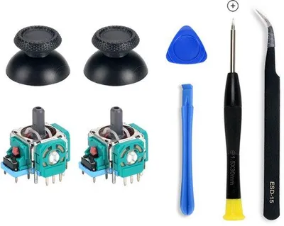 Obrázok produktu pre Sada na opravu ovládača PS5 obsahujúca sadu na demontáž, pinzetu a kryty joystickov.