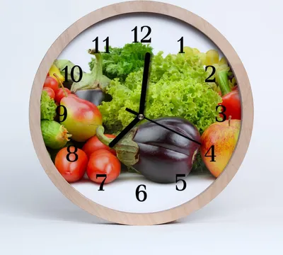Produktbild von Holzuhr 30fi cm wanduhr - Gemüseküche