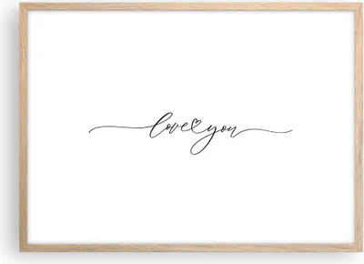 Produktbild von Gerahmtes Poster - Rahmen in heller Eiche - Ich liebe dich handschriftlich - 70x50 cm - Wand Bild - Wanddeko - Wandbilder - Kunstposter - Wandposter - Bilderrahmen - Bilder - P2NAA70x50-4644