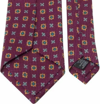 Produktbild von Krawatte für Herren in Rosa mit geometrischem Muster aus Panama-Gewebe