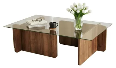 Produktbild von Teti - Couchtisch, 105x65x40h cm Nussbaum Braun, mit Zeitungsablage