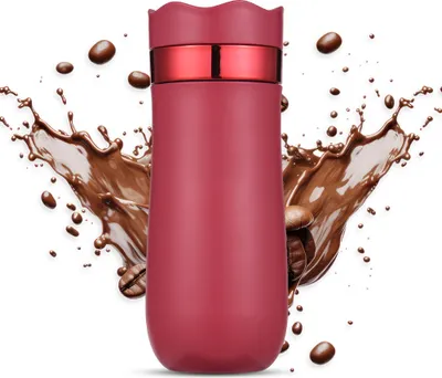 Produktbild von Tragbarer French-Press-Reisebecher, 320 ml, doppelwandig isolierter Edelstahl-Kaffeebereiter fuer gemahlenen Kaffee und Teeblaetter unterwegs. Verwenden Sie keine auslaufende Heiss-/Kaltbrueh-Kaffeepresse