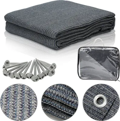 Produktbild von Clanmacy Zeltteppich 250X400cm Vorzeltteppich Campingteppich Outdoor Teppich Vorzeltboden Zeltunterlage Zeltboden für Zelt Wohnmobil Blau-grau