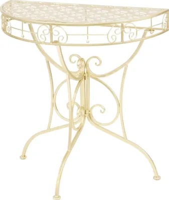 Produktbild von The Living Store Beistelltisch Vintage-Stil Halbrund Metall 72 x 36 x 74 cm Gold