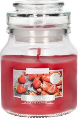 Zdjęcie produktu dla KOTARBAU® Swieca Zapachowa Mala w Sloiku z Pokrywka Truskawkowy Pomysl na Prezent Aromaterapia Swiece Dekoracyjne Czas palenia do 28 godzin
