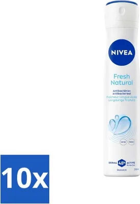 Productafbeelding van Nivea - Deodorant Spray - Mannen - Fresh Natural - 48 uur lang bescherming - 200 ml - Voordeelverpakking - 10 stuks