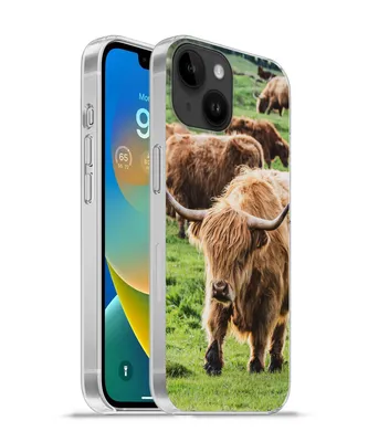 Produktbild von MuchoWow® Handyhülle Schutzhülle Hülle für Apple iPhone 14 - Softcase Schottische Highlander - Tiere - Gras Silikon Softcase Handy Hülle - Mobiltelefonhülle