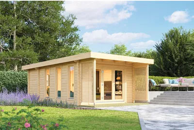 Produktbild von Gartenhaus Outdoor Life Exeter 1 inkl. Fußboden 450 x 674 cm natur