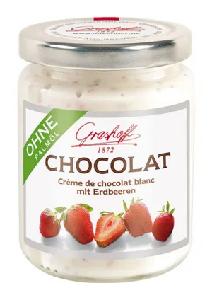 Image de Crème au chocolat CHOCOLAT au chocolat blanc & fraise de Grashoff, 250g