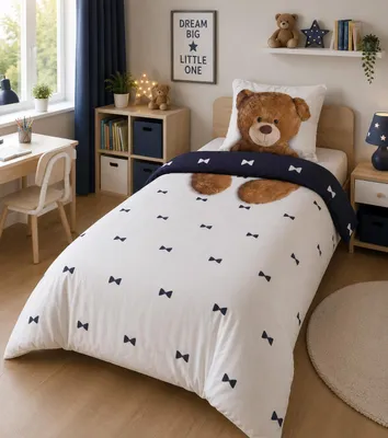 Produktbild von Bettwäschegarnitur 140x200 cm x 70x90 cm Teddybär Wendebettwäsche 140x200 cm + 70x90 cm - Teddybär