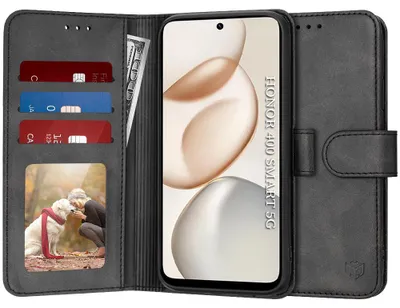 Obrázek produktu pro Techsuit - Knihový obal pro telefon Honor 400 Smart 5G / 400 Smart 4G / X7d 4G - černý