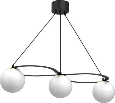 Zdjęcie produktu dla Lampa wisząca Ballo czarny matowa-biała-złota 3xE27x15W szkło wym:110x85x27cm IP20 Luminex