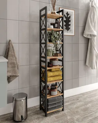 Obrázok produktu pre Skye Decor, univerzálna polica zo 100 % umelého dreva, čierna, 23 x 128 x 18 cm | Moderný industriálny dizajn | Ideálna do obývacích izieb, kancelárií a kreatívnych priestorov