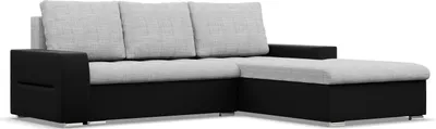 Produktbild von Rechts Ecksofa mit Schlaffunktion Aurora, Grau + Schwarz
