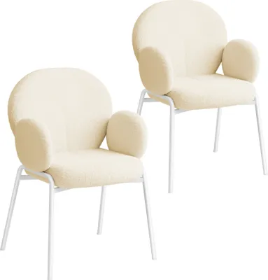 Produktbild von tectake® Stuhl Scandi gepolstert mit Bouclé-Bezug Belastbarkeit 120 kg, 61,5 x 62 x 90 cm