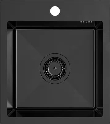 Produktbild von VBChome Edelstahlspüle 40 x 45 cm Schwarz Edelstahl Einbauspüle mit Hahnloch Edelstahl Küchenspüle Spüle Groß Becken Ablaufgarnitur Siphon Edelstahlspüle