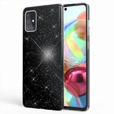 Obrázok produktu pre NALIA trblietavé puzdro na mobilný telefón pre Samsung Galaxy A71, trblietavé puzdro ochrana mobilného telefónu kryt s kamienkami čierny