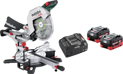 Produktbild von Metabo Akku-Kappsäge KGS 18 LTX BL 305, mit Zugfunktion, incl. 2x Akku LiHD 8 Ah, Schnellladegerät, Sägeblatt, Zubehör, Karton