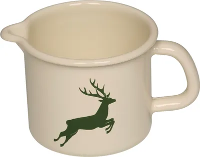 Produktbild von Riess Schnabeltopf Ø12 cm 1 Liter Emaille Country Hirsch grün