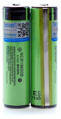 Obrázok produktu pre Nabíjateľná batéria 18650 – Li-Ion článok NCR18650B – 3400 mAh s ochranou – 3,7 V s doskou PCB – Ø 18,4 × 69,4 mm – sada 2 ks