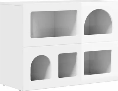 Image de Buffet ELST Blanc brillant 80,5 x 35 x 59 cm Bois d'ingénierie