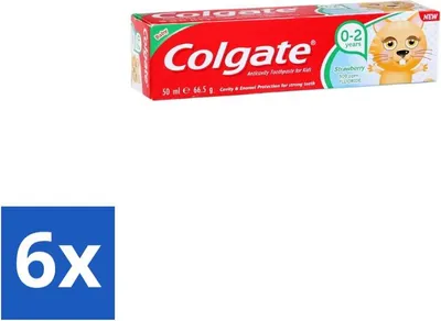 Produktbild von Colgate – Erdbeergeschmack – Kinderzahnpasta – Für Kinder von 0 bis 2 Jahren – 50 ml - Vorteilspack - 6 Stücke